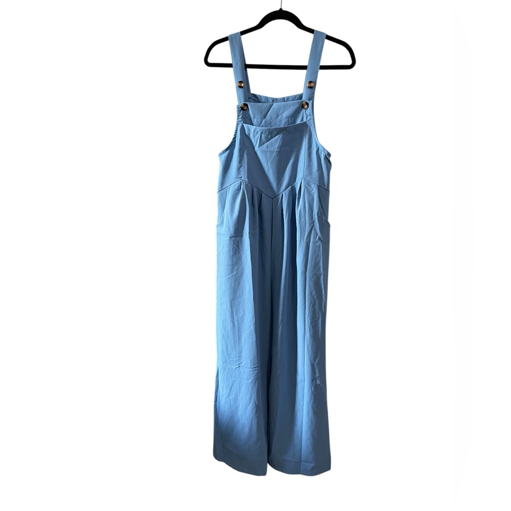 Women’s oversized romper/bibs blue size small box Fy